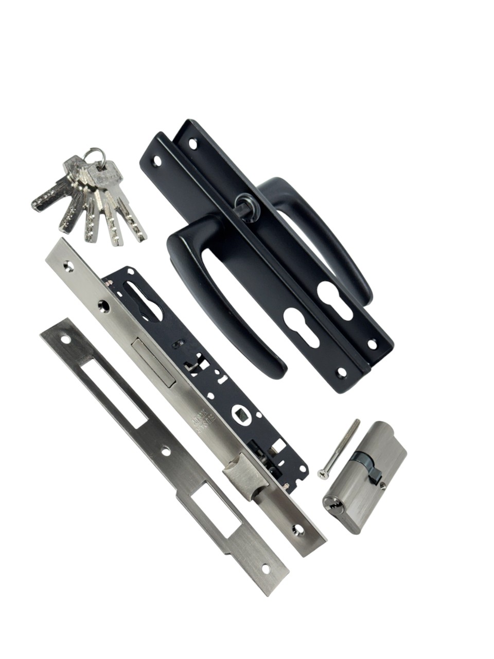 Замок з ручками на ворота (для хвіртки) вузький у профільну трубу